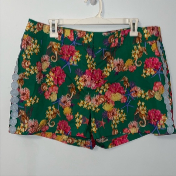 Hale Bob Pants - NWT Women's Hale Bob Momoko Shorts Green Floral High Waisted Shorts Size XL